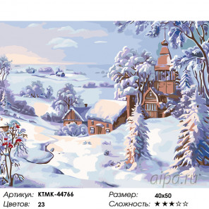 Количество цветов и сложность Снежное одеяло Раскраска картина по номерам на холсте KTMK-44766