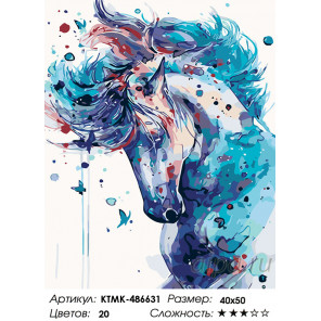  Красочный конь Раскраска картина по номерам на холсте KTMK-486631