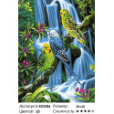 Волнистые попугаи Раскраска картина по номерам на холсте