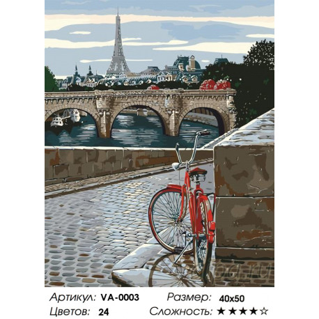 1 Прогулка по набережной Парижа Раскраска картина по номерам на холсте