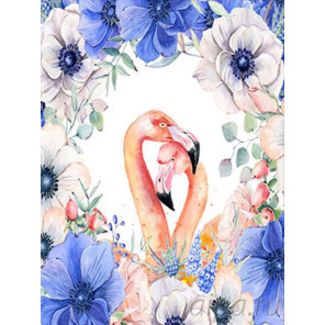 Влюбленные фламинго Алмазная мозаика на подрамнике