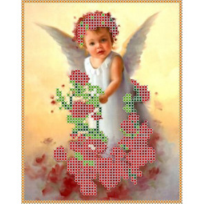 Ангел в розах Набор для вышивки бисером Каролинка
