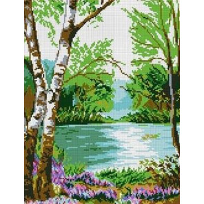 У реки Канва с рисунком для вышивки Каролинка