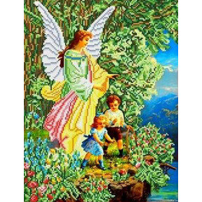 Ангел и дети Канва с рисунком для вышивки бисером