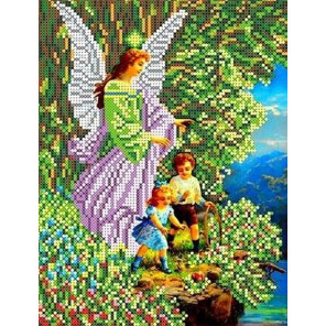 Ангел и дети Канва с рисунком для вышивки бисером