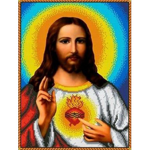 Святое сердце Иисуса Канва с рисунком для вышивки бисером