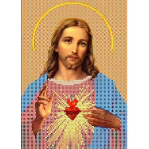 Святое Сердце Иисуса Канва с рисунком для вышивки бисером