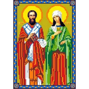 Святые Куприян и Устинья Канва с рисунком для вышивки бисером