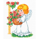 Ангелочек с корзиной роз Набор для вышивания Овен