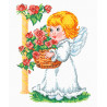  Ангелочек с корзиной роз Набор для вышивания Овен 628