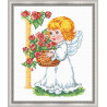 Ангелочек с корзиной роз Набор для вышивания Овен 628
