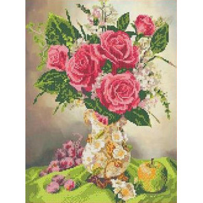 Роза в вазе Канва с рисунком для вышивки бисером