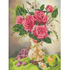 Роза в вазе Канва с рисунком для вышивки бисером
