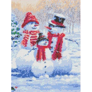 Семья снеговиков Канва с рисунком для вышивки бисером