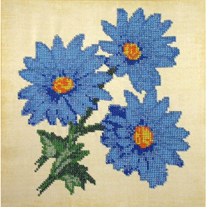 Голубые ромашки Набор для вышивки бисером FeDi