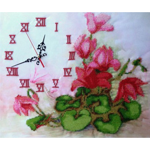 Часы с цикламенами Набор для вышивки бисером часов FeDi