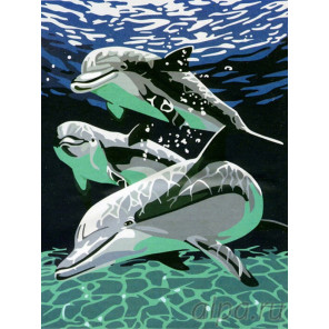 Дельфины Раскраска картина по номерам на холсте