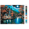 раскладка Дом на озере Раскраска картина по номерам на холсте 