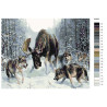 раскладка Волчья охота Раскраска картина по номерам на холсте 