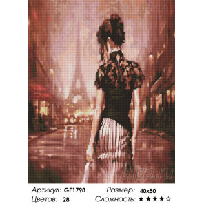  Прогулка по Парижу Алмазная вышивка мозаика Painting Diamond GF1798