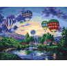  Воздушные шары над озером Раскраска картина по номерам на холсте ZX 21430