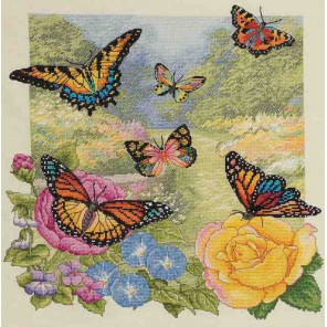 Бабочки в саду 45438 Набор для вышивания Bucilla Счетный крест вышивка