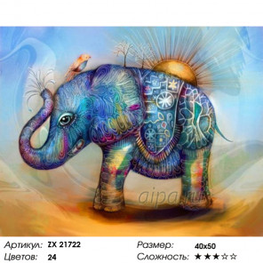  Слон в абстракции Раскраска картина по номерам на холсте ZX 21722
