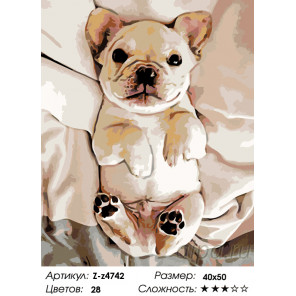  Ласковый щенок Раскраска картина по номерам на холсте Z-z4742