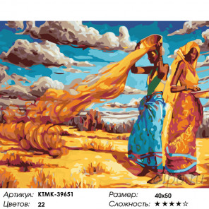 Количество цветов и сложность Африканские красавицы Раскраска картина по номерам на холсте KTMK-39651