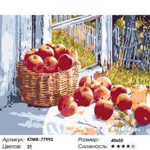 Количество цветов и сложность Летние яблоки Раскраска картина по номерам на холсте KTMK-77993
