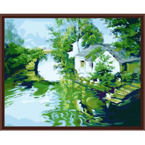 Дом у пруда Раскраска по номерам акриловыми красками на холсте Color Kit