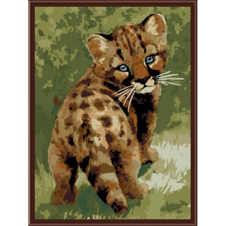 Детеныш леопарда Раскраска по номерам акриловыми красками на холсте Color Kit Картина по цифрам