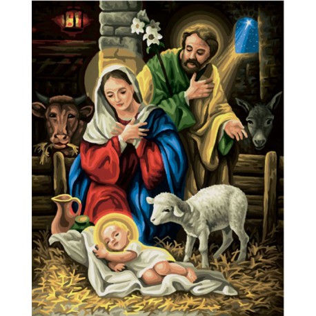 Рождение Христа Раскраска по номерам акриловыми красками Schipper (Германия) Картина по цифрам