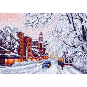 Зимний город Канва с рисунком для вышивки Матренин посад