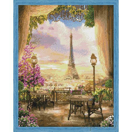  Кафе в Париже Алмазная мозаика на подрамнике QA202991