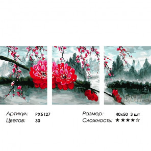  Цветущая ветка Триплекс Раскраска картина по номерам на холсте PX5127