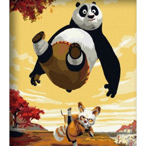 Кунфу панда Раскраска ( Картина) по номерам акриловыми красками на холсте Menglei