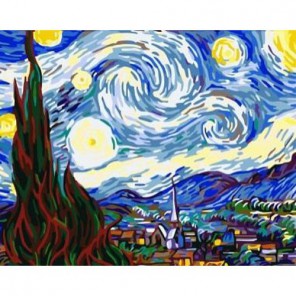Звездная ночь Ван Гог Раскраска по номерам акриловыми красками на холсте Menglei