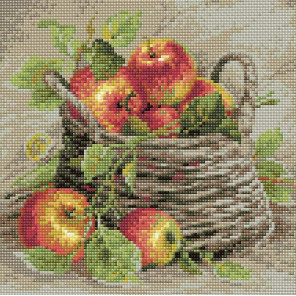 В рамке Спелые яблоки Алмазная вышивка мозаика Риолис АМ0015