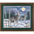 Вой волка в зимнем лесу 91004 Раскраска по номерам Dimensions 