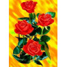 Яркие розы Ткань для вышивки лентами Каролинка