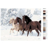 Раскладка Кони на зимней прогулке Раскраска по номерам на холсте Живопись по номерам KTMK-662231