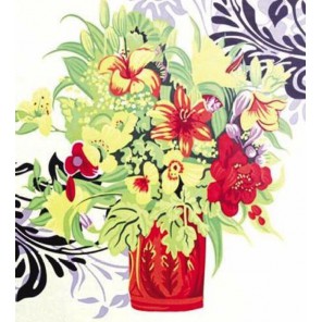 Букет с орхидеями Раскраска картина по номерам акриловыми красками на холсте Paint by Number