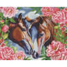  Лошади в розах Алмазная вышивка мозаика на подрамнике GF1777