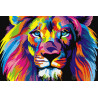  Портрет радужного льва Раскраска картина по номерам на холсте CX3602