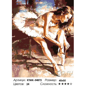 Количество цветов и сложность Балерина перед танцем Раскраска по номерам на холсте Живопись по номерам KTMK-54872