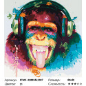 Шимпанзе-меломан Раскраска картина по номерам на холсте 