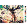 Схема Домик на дереве Раскраска картина по номерам на холсте  KTMK-287571