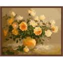 Персиковые розы Раскраска по номерам на холсте Menglei