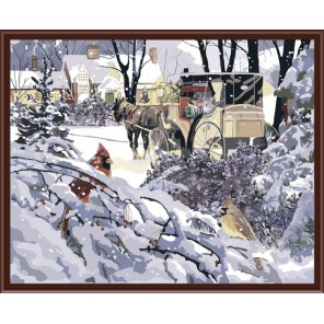 Зимняя прогулка Раскраска картина по номерам акриловыми красками на холсте Color Kit